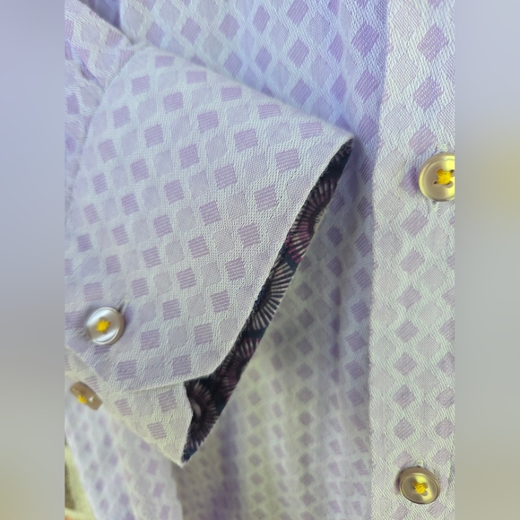 Mizumi Purple Casual Button Down Shirt with Pointed Collar Size XL - Picture 3 of 7